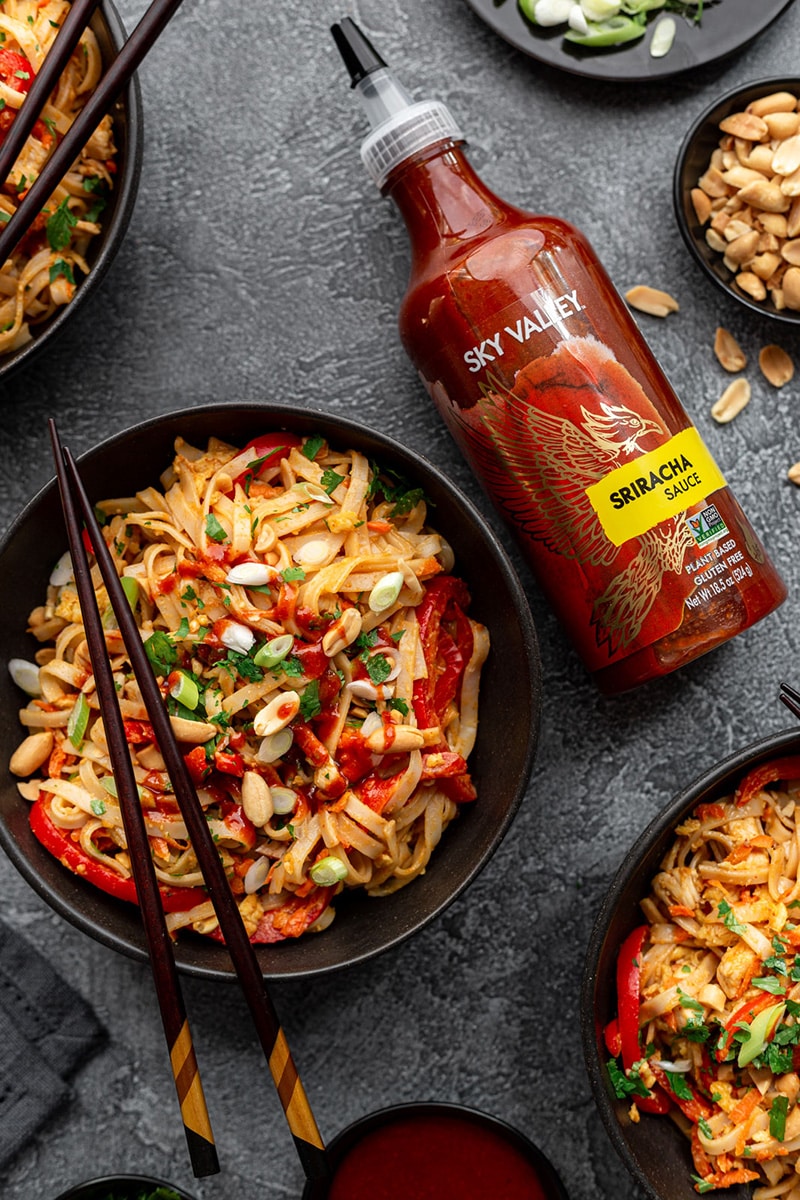 Sriracha Pad Thai recipe Sky Valley Sriracha Sauce