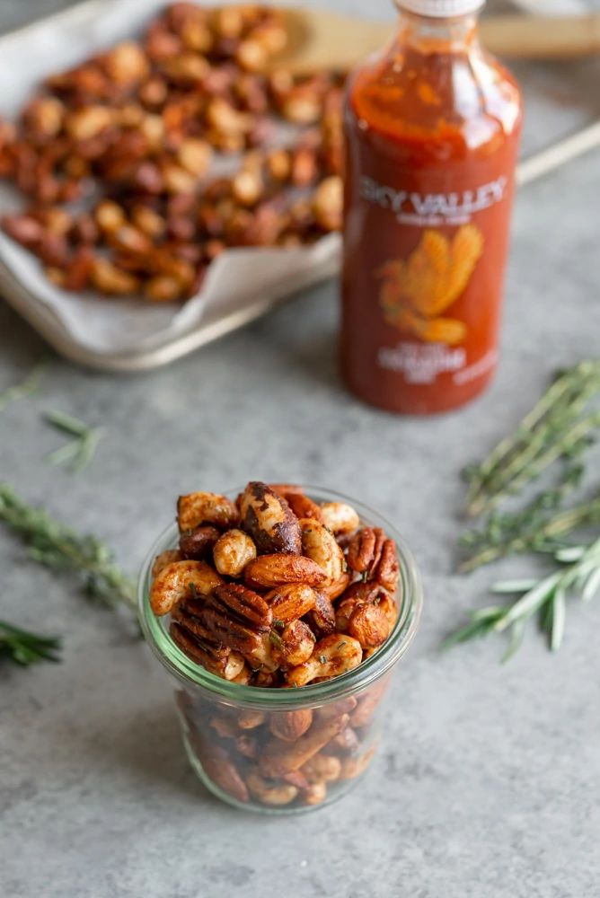 Sweet and Spicy Sriracha Roasted Nuts
